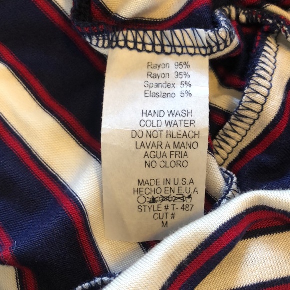 S, Navy, white, and red striped blouse - Picture 6 of 7